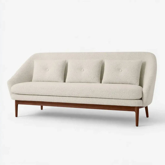 Sofá con respaldo de botones y patas finas - beige