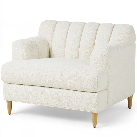 Sofá compacto con respaldo segmentado - beige